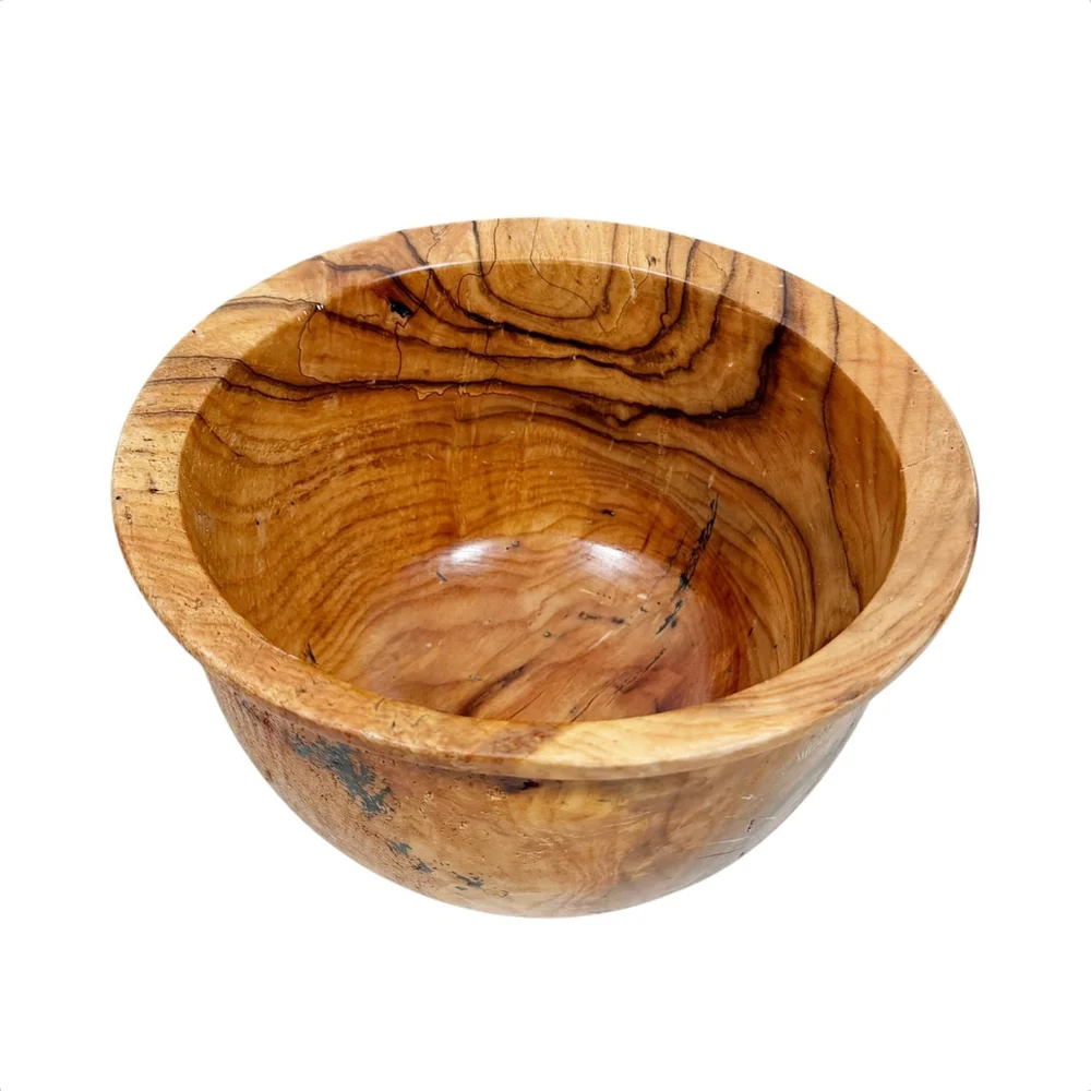 D. Rhudy Spalted Persimmon Wood Bowl Large Decorative Centerpiece Signed 7.5